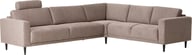 Portland Kulmasohva 2K3, beige: Tyylikäs Portland-kulmasohva, muokattava design beigeissä sävyissä. Sopii täydellisesti olohuoneeseen, luoden viihtyisän ja modernin ilmeen.