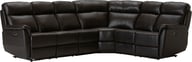 Pikkukuva: Loungea Colorado recliner-kulmasohva 3K2/2K3, musta nahka/keinonahka