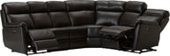 Pikkukuva: Loungea Colorado recliner-kulmasohva 3K2/2K3, musta nahka/keinonahka