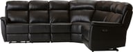 Pikkukuva: Loungea Colorado recliner-kulmasohva 3K2/2K3, musta nahka/keinonahka