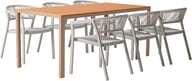 Albury & Elegance ruokailuryhmä 205x90 kuudelle: Tyylikäs Albury Elegance -ruokailuryhmä, tilaa kuudelle. Sopii erinomaisesti terassille tai puutarhaan, ulkona nauttimiseen. Kestävä ja moderni muotoilu.