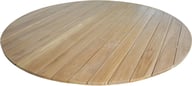 Deco ruokapöytä pyöreä 150cm natural tiikki: Tyylikäs pyöreä ruokapöytä ulos, valmistettu kestävästä tiikistä. Sopii täydellisesti terassille tai puutarhaan. Koko 150 cm.