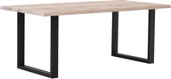 Estelle lankkupöytä 190x95 valkoöljytty tammi, U-jalalla: Tyylikäs ruokapöytä kuudelle, valkolakattu tammi, luonnollinen wild edge -reuna. Sopii moderniin ruokailutilaan. Kestävä ja kaunis valinta.
