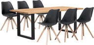 Isla & Concept Oak ruokailuryhmä 95x190 kuudelle öljytty tammi: Tyylikäs Isla U-lankkupöytä, 190x95 cm, öljytty concept oak. Sopii täydellisesti ruokailutilaan kuudelle hengelle, yhdistä mustiin tuoleihin.