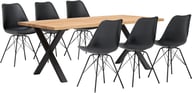 Isla & Concept Black ruokailuryhmä 95x190 kuudelle öljytty tammi: Tyylikäs ruokapöytä kuudelle, 190x95 cm, öljytty puu, moderni muotoilu. Täydellinen ruokailutilaan tai perheillallisille.