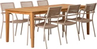 Pikkukuva: Piemonte & Calle ruokailuryhmä 210x90cm, kuudelle, teak/khaki