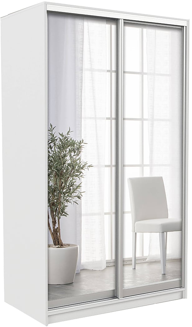 Sandy liukuovikomero + 2x kirkas peiliovi, 120x45, valkoinen