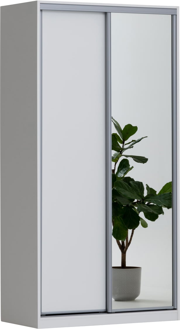 Doorit liukuovikomero + 1 x 60 cm levyovi 1 x 60 cm peiliovi  236x120x45, valkoinen