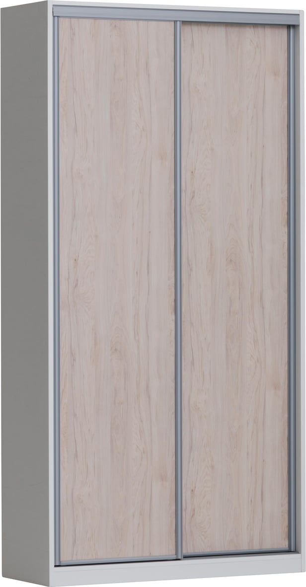 Doorit liukuovikomero 2 x 60 cm levyovi 236x120x62, valkoinen