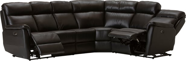 Loungea Colorado recliner-kulmasohva 3K2/2K3, musta nahka/keinonahka