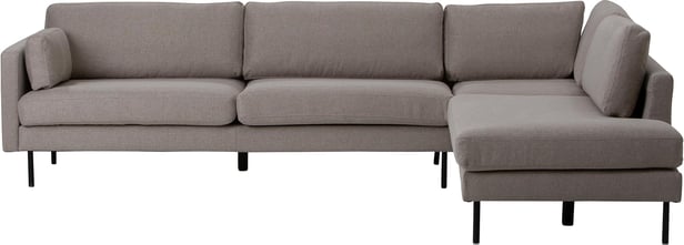 Copenhagen Nordic avokulmasohva (oikea) beige / mustat metallijalat