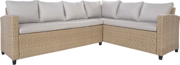 Savona kulmasohva, harmaa/beige polyrottinki