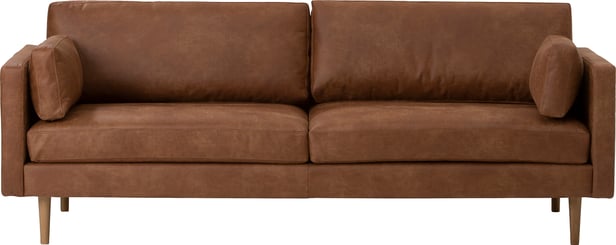 Copenhagen Nordic 3-ist. sohva vaaleanruskea bonded-nahka / tammijalat