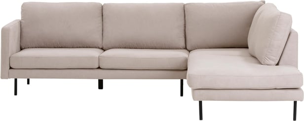 Copenhagen Scandic avokulmasohva (oikea), Soro 21 beige / mustat jalat