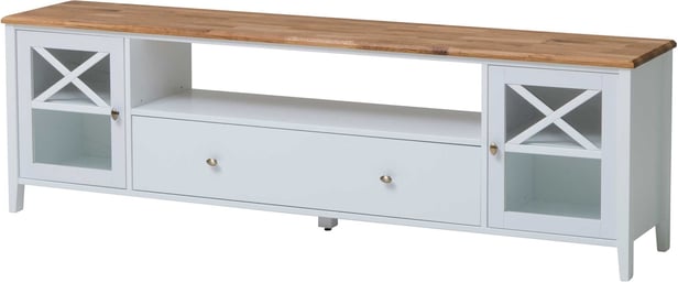 Hovi tv-taso 180cm, valkoinen/öljyttytammi