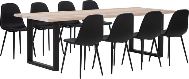 Estelle & Maria ruokailuryhmä 95x240 kahdeksalle valkoöljytty tammi