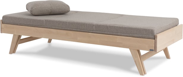 Notte 3-istuttava divaani vuodesohva 200cm taittopatjalla (beige), koivu lakattu