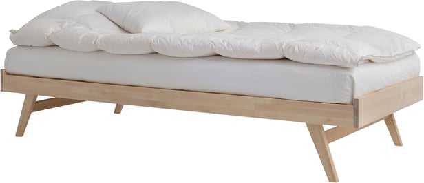 Notte & Moon Silver runkosänky 90x200cm, joustinpatjalla, koivu lakattu