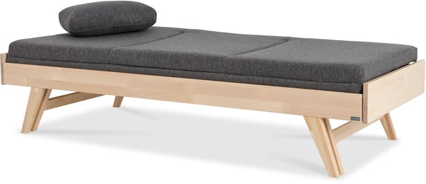 Notte divaani vuodesohva 190cm taittopatjalla (harmaa), koivu lakattu
