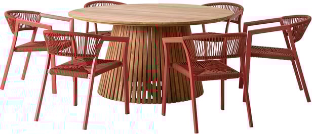 Deco & Elegance ruokailuryhmä pyöreä 150cm kuudelle