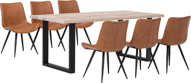 Estelle & Chic ruokailuryhmä 95x190 kuudelle valkoöljytty tammi