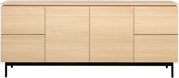 Lakeus senkki nro 6. 197 cm tuplakannella vaalea tammi, metallinen jalkasokkeli