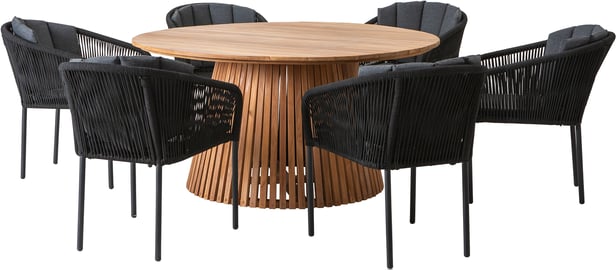 Deco & Victoria ruokailuryhmä pyöreä 150cm kuudelle