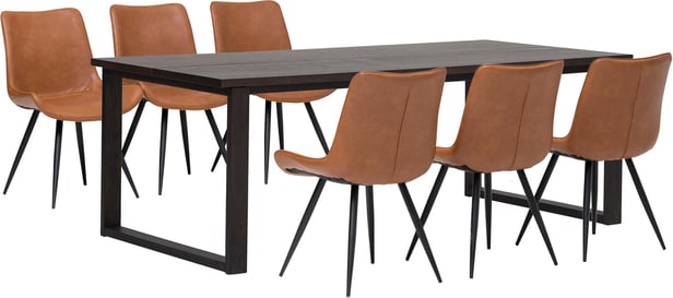 Valence & Chic ruokailuryhmä 100x215 kuudelle ruskea tammi