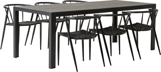 Dakota & Deco ruokailuryhmä 205x90 kuudelle