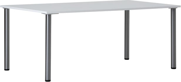 Max pöytä 160x80 cm, valkoinen kansi / kromi jalat