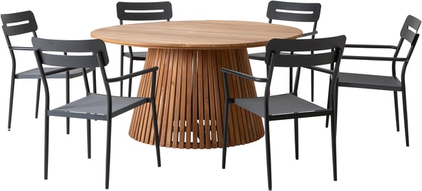 Deco & Isabella ruokailuryhmä pyöreä 150cm kuudelle