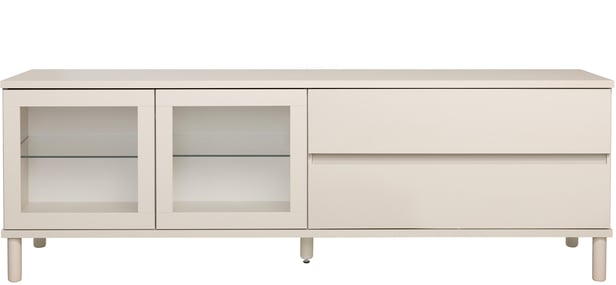 Sata taso nro 47. 183cm 2 lasiovi vasen + 2ltk greige, pyöreä jalka