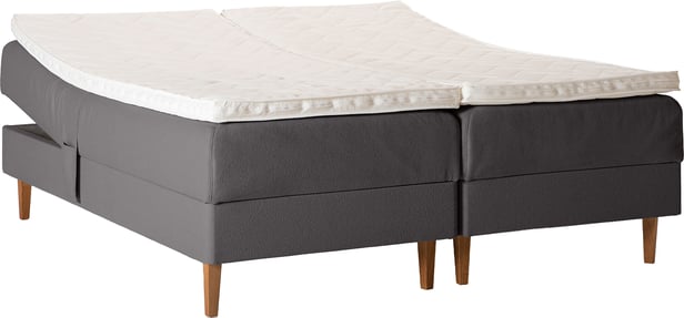 Unelle 500 Viscolux moottorisänky 5-vyöh. visco 160x200cm medium/hard, fano 93 tummanharmaa sis. tammijalat (sis. memory pp soft)