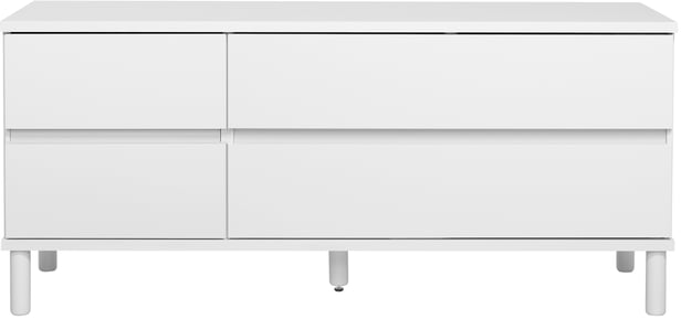 Sata taso nro 34. 138cm 2ltk + 2 lev ltk valkoinen, pyöreä jalka