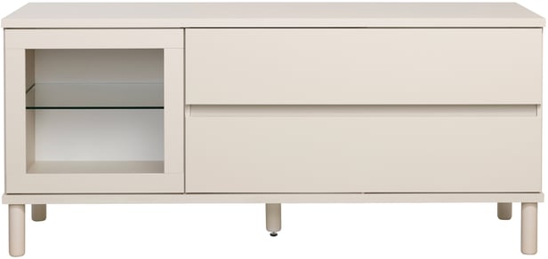 Sata taso nro 39. 138cm 2ltk + lasiovi vasen greige, pyöreä jalka