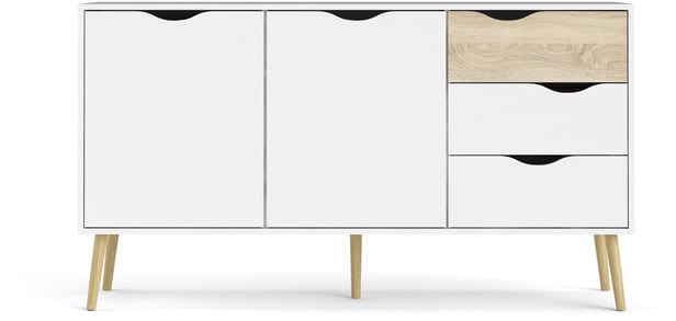 Oslo senkki 147cm valkoinen/tammi