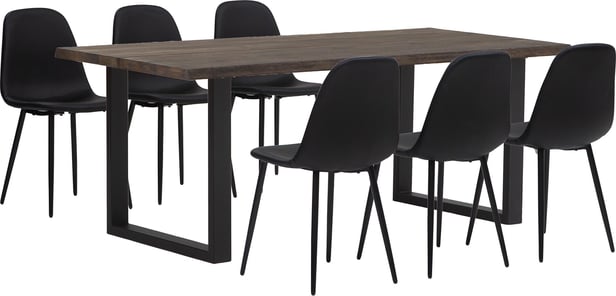 Estelle & Maria ruokailuryhmä 95x190 kuudelle smoked tammi
