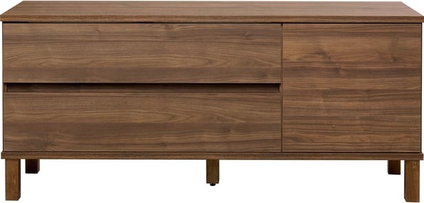 Sata taso nro 38. 138cm 2ltk + ovi oikea ruskea, kantikas jalka