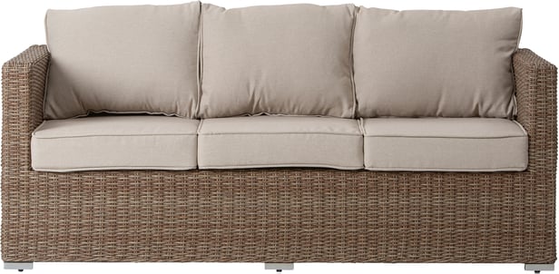 Mode 3-ist. sohva natural polyrottinki / beige pehmuste
