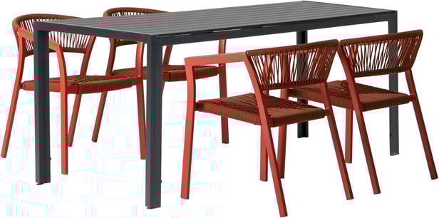 Seattle & Elegance ruokailuryhmä 140x80 neljälle