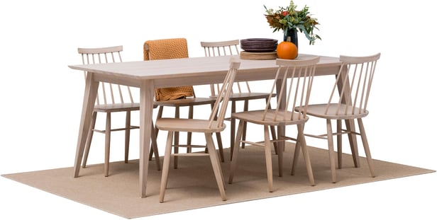 Alta & Reino ruokailuryhmä 90x180 kuudelle nordic tammi