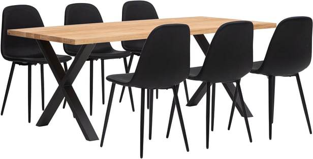 Isla & Maria ruokailuryhmä 95x190 kuudelle öljytty tammi
