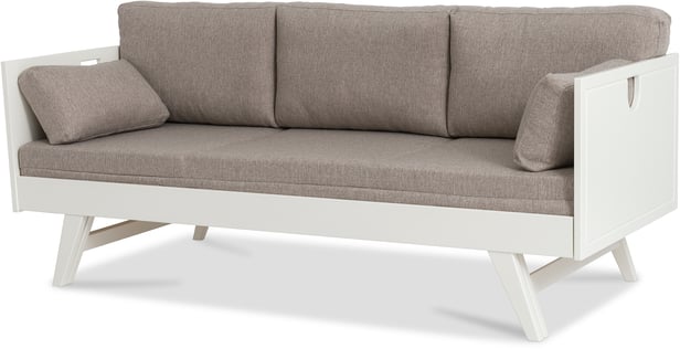 Notte 3-istuttava vuodesohva 190cm taittopatjalla (beige), valkoinen
