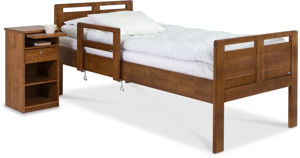 Seniori sänky 80x200 nousutuella, pähkinä (reunan korkeus 49cm)
