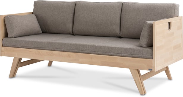 Notte vuodesohva 200cm taittopatjalla (beige), koivu lakattu