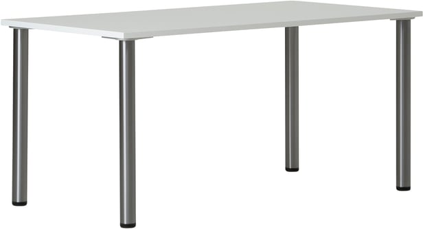 Max pöytä 150x80 cm, valkoinen kansi / kromi jalat