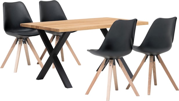 Isla & Concept Oak ruokailuryhmä 95x140 neljälle öljytty tammi