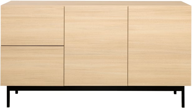 Lakeus senkki nro 5. 148 cm vaalea tammi, metallinen jalkasokkeli