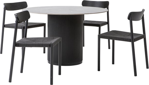 Kalida & Malmön ruokailuryhmä pyöreä 120cm neljälle, musta