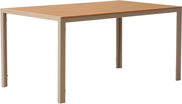 Albury ruokapöytä 150x90 taupe alumiini / tiikki easywood